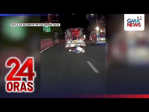Pasahero, nahulog mula sa jeepney na kumabig para mag-overtake | 24 Oras
