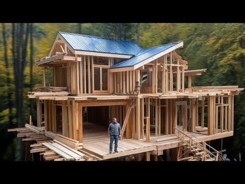 Man Builds 2-STORY Cabin ALONE in the Forest | Start to Finish by @lesnoy