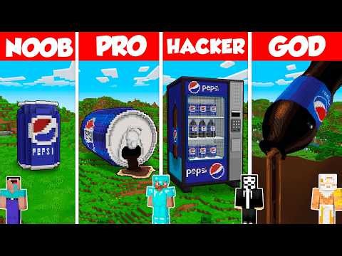 Pepsi Build Battle Challenge - Noob vs Pro vs Hacker vs God - Minecraft Animation