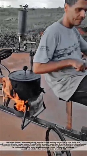 A Homemade Steam-Powered Vehicle in Motion! #shorts