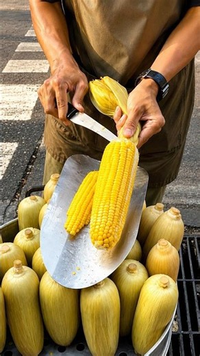 🌽🔥 INSANE CORN CUTTING SKILLS! 😱🌽 WATCH THIS STREET FOOD MAGIC!