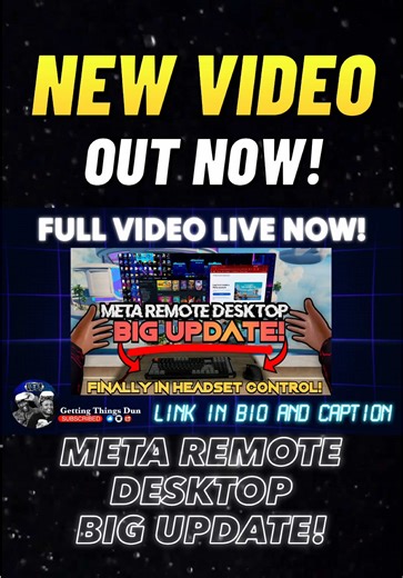 🚨 Meta Remote Desktop Just Got a MASSIVE Upgrade! 🚨 Meta has officially leveled things up with a HUGE Remote Desktop update, and this one changes everything. You can now control your Windows 11 PC or laptop directly from inside your headset using hand tracking OR controllers🚀 N o mouse or keyboard required 😮‍💻✨ In this video, I break down 👇🏾 🖐️ Full hand tracking control for mouse input 🎮 Controller support as a virtual mouse 🖥️ Ability to add up to 2 virtual displays 🌈 Brand-new ultr