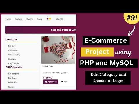 E-Commerce Website Project Using PHP & MySQL |Admin & User Panel| Edit Category /Occasion Logic -91