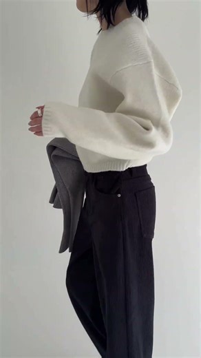 25FW 신상 플랫 스판 크롭 라운드 NNT2005-빅사이즈 S M L