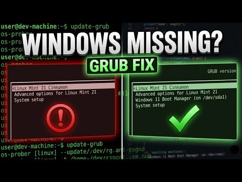 How to Fix Windows Option Missing From Grub Menu After Install (2026)