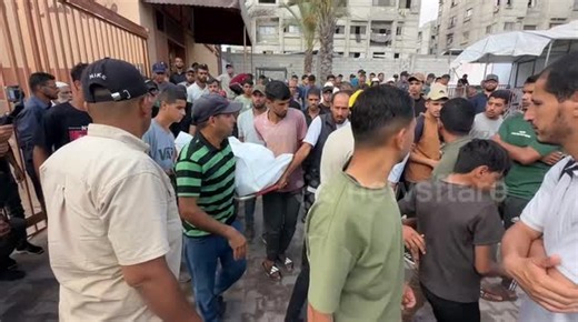 Funeral held for 3 Palestinians killed in Israeli strike in southern Gaza