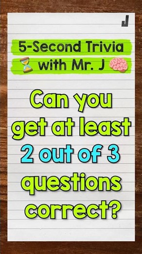 TRIVIA CHALLENGE 🧠 Can You Get 2/3 Right?