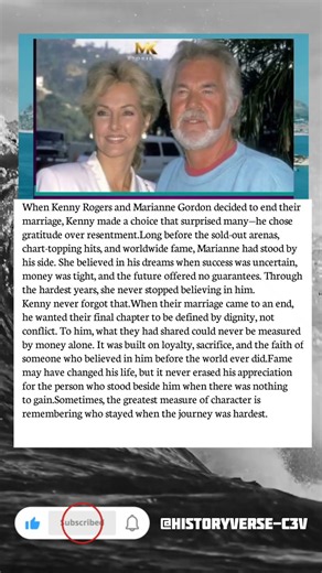 Kenny Rogers & Marianne Gordon | A Divorce Built on Gratitude, Not Bitterness