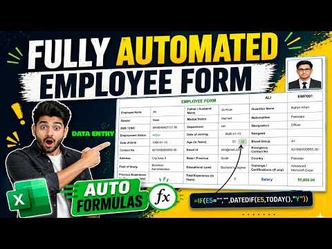 Advanced Data Entry in Excel – Fully Automated Employee Form