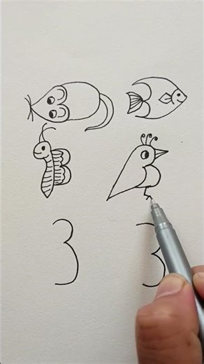 drawing challenge with numbers #viral #art