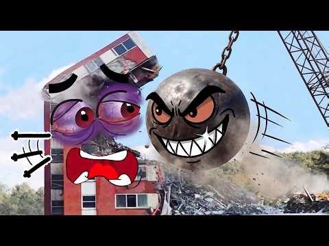 Construction Demolitions - Building Demolition Videos! - EXPERIMENT: Wrecking ball