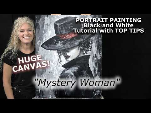 MYSTERY WOMAN - Learn How to Draw and Paint a Female Figure - Painting Easy with Acrylics