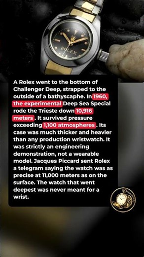 This Rolex Went to the Bottom of Challenger Deep #shorts #watches #clocks