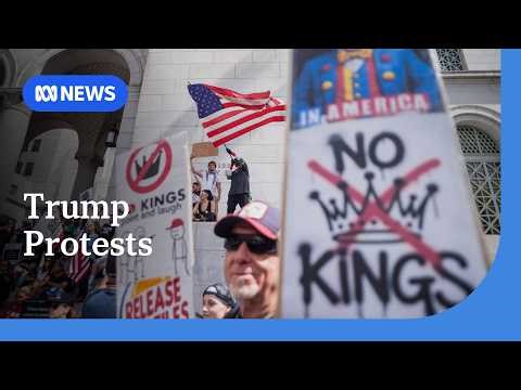 Huge crowds rally against US President Donald Trump in 'No Kings' protests | ABC NEWS
