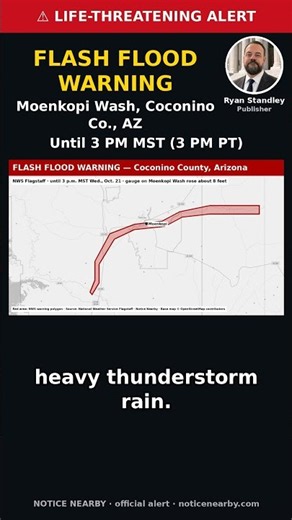 Flash Flood Warning: Moenkopi Wash, Coconino County AZ #Shorts