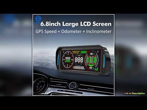 KWHUD Inclinometer 4X4 Off Road LCD Screen HUD Display Car Speedometer Digital GPS Odometer Tilt