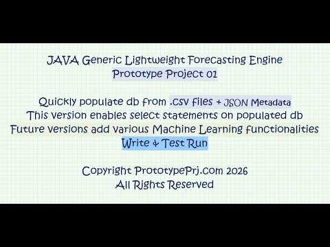 JAVA Generic Lightweight Forecasting Engine (Prototype Project 01)