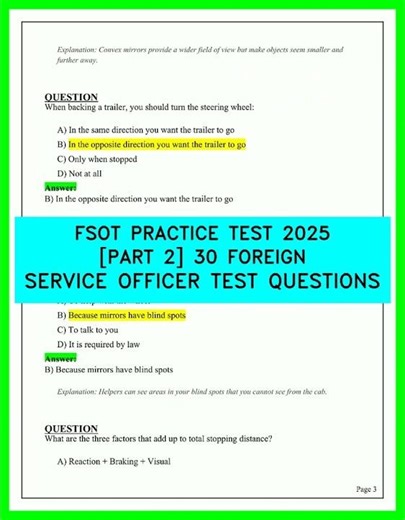 FSOT PRACTICE TEST 2025 PART 2 30 FOREIGN SERVICE OFFICER TEST QUESTIONS video