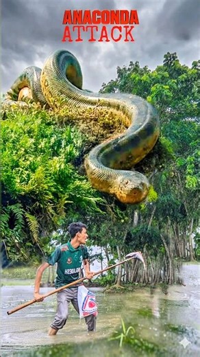 Anaconda Sanke Attack On Village Boy | Anaconda Snake Attack Boys In Forest #anaconda #snake #shorts