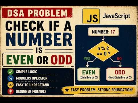Check if a Number is Even or Odd in JavaScript | DSA Problem 🚀