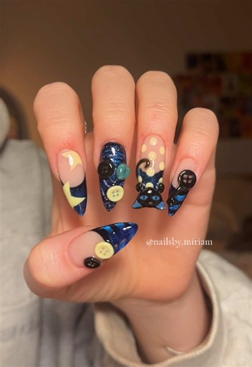 Coraline Halloween Nail Inspo — Short Nail Tutorial & Do My Nails With Me
