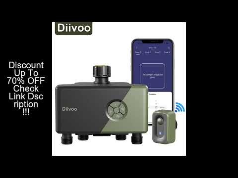 Diivoo Garden WiFi Watering Timer 4 Zones Automatic Irrigation Timer Watering Systems Controller wit