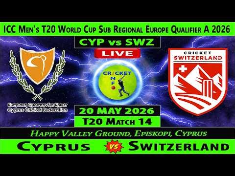 Cyprus vs Switzerland | CYP vs SWZ | 14th T20I of T20 World Cup ESR Qualifier A 2026 | SWZ vs CYP