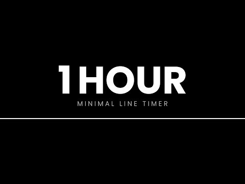 1 Hour Timer – A Single White Line Moves Down the Screen | Minimal Black and White Countdown (4K)