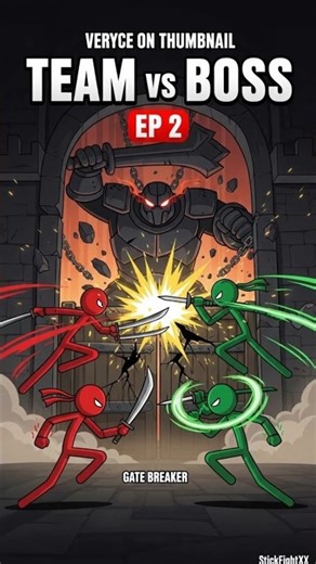 Red & Green Ninja vs Gate Boss ⚔️ Nonstop Stickman Team Battle | EP2 - Epic Clash!