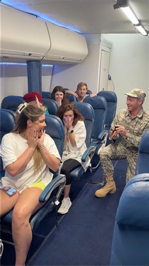 Sweetest surprise mile-high homecoming proposal 🥹 | Nick K