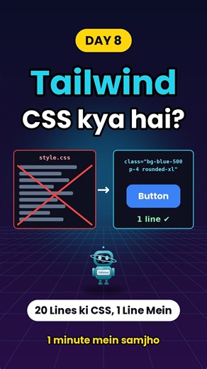 What is Tailwind CSS? 20 Lines ki CSS, 1 Line Mein | Web Dev Roadmap Day 7