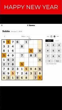 1st January 2026 - NYT Sudoku Answers Easy Medium Hard