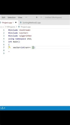 Day 23/50 of Mastering C++ DSA || Sorting Array | Part 2 || #shorts