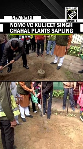 NDMC Vice Chair Kuljeet Singh Chahal plants a sapling under the 'Ek Ped Maa Ke Naam' campaign