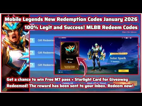 4days to Go! M7 pass - Mobile Legends New Redeem Codes January 19, 2026 MLbb diamond redeem codes