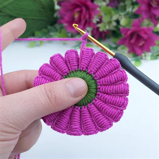 Easy Crochet Flower Pattern for Beginners | Detailed Step-by-Step Motif Tutorial. #crochet #knitting | Aslı ile sanatsal tasarımlar