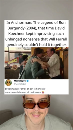 In Anchorman (2004), David Koechner’s Improv Finally Broke Will Ferrell