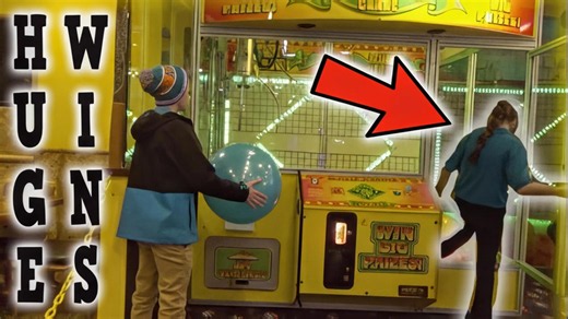 She jumped inside the claw machine at the arcade so many huge wins!