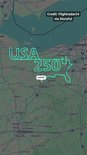 America 250 message over Ohio
