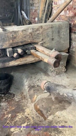 Traditional Sugar Cane Juicing: Manual Press Method in Action