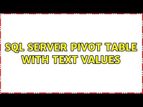 SQL Server Pivot Table with Text Values