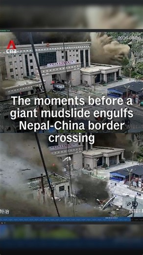 CCTV shows people fleeing seconds before mudslide engulfs Nepal-China border crossing