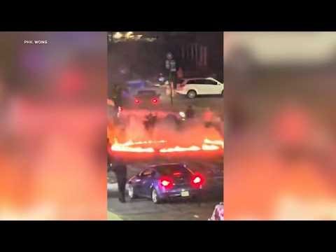 Police disperse car takeover overnight in Maspeth, Queens