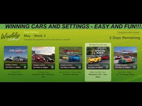 WIN! Gran Turismo - Easy & Fun - Cars & Settings for the Weekly Challenge.