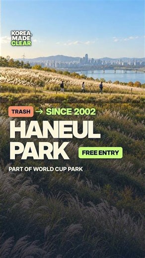 This silver grass hill in Seoul is made of trash, and now it's a free park #HaneulPark #SeoulWalks