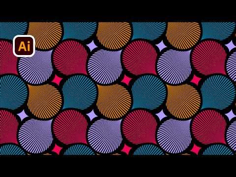 Striped circle seamless pattern design Adobe Illustrator | Tips & Experience Share #graphics