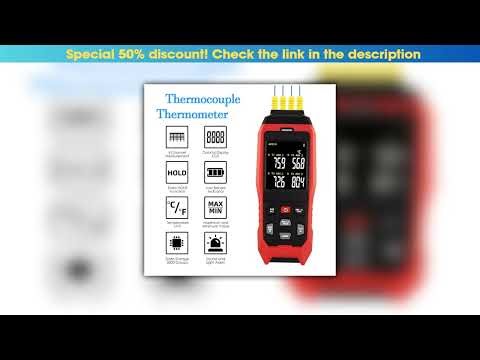 Deal 4 Channels Thermocouple Thermometer Data Logger Thermometer K Type Temperature Logger with Sou
