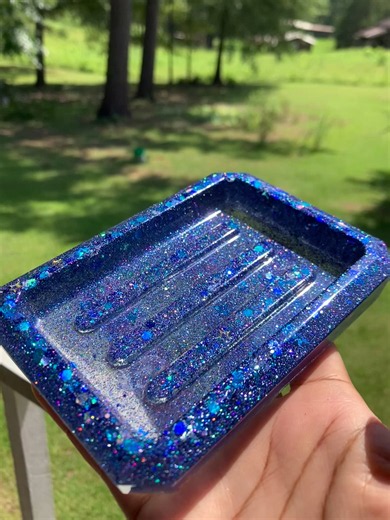 Blue soap holder