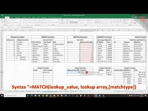 How to use "MATCH" Function in Ms Excel | Lookup and Reference Function