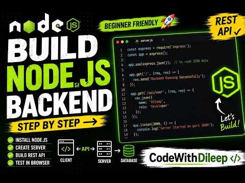 Build Your First Node.js Backend | Beginner Friendly Tutorial #flutter #mernstackdeveloper #coding